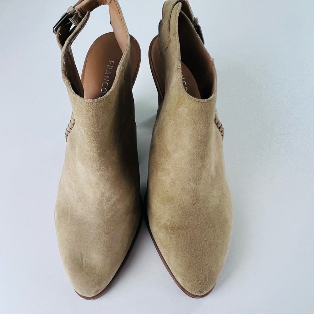 Franco Sarto Booties Boots Ankle Suede Leather Tan 6.5  New - Picture 6 of 8